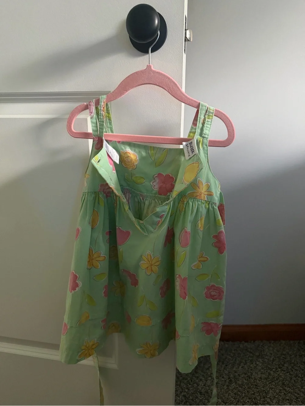 Blueberi Boulevard Mint Green Floral Sundress with Pink & Yellow Flowers